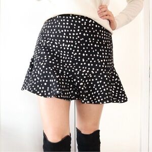NWOT Banana Republic Polka Dot Black Mini Skirt